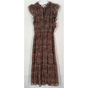BB Dakota Women's Floral Print Maxi Dress Ruffle Sleeves Casual XS fall‎ outfits